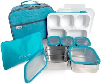 Stainless Steel Kids Bento Lunch-Box with Lunch Bag Ice Pack for Toddler Kids Adult, Leak-Proof School Lunch Container Boxes