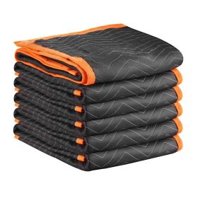VEVOR Moving Blankets 6 Pcs, 80 x 72 in (35 lbs/dz) Large Packing Blankets with Cotton Filling