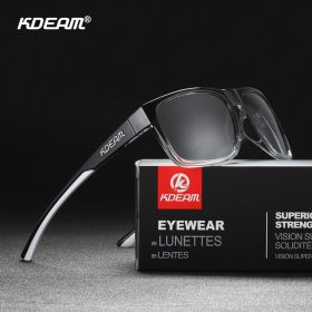 KDEAM New Polarized Men's Sunglasses Square Outdoor Photochromic Sun Glasses Women Non-Slip Nose Pad Full Accessories Included (Frame Color: BOX and CASE, Lenses Color: C5 Photochromic)