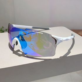 KAMMPT 1pc/2PC Set Designer Rimless Women Sunglasses Outdoor Driving Men Coating Sun Glasses Wrapped Shades for Cycling Hiking (Frame Color: as picture shows, Lenses Color: 2379c1-white blue)