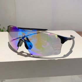 KAMMPT 1pc/2PC Set Designer Rimless Women Sunglasses Outdoor Driving Men Coating Sun Glasses Wrapped Shades for Cycling Hiking (Frame Color: as picture shows, Lenses Color: 2379c3-black blue)