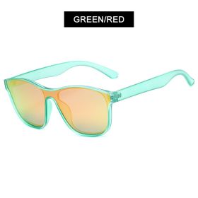 New Fashion Polarized Sunglasses Men Women Luxury Square Black Sun Glasses Male Female Stylish Hiking Driving Shades UV400 (Lenses Color: Green Red)