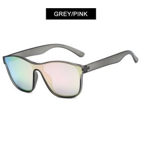 New Fashion Polarized Sunglasses Men Women Luxury Square Black Sun Glasses Male Female Stylish Hiking Driving Shades UV400 (Lenses Color: Grey Pink)