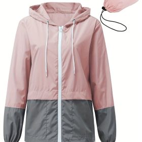 Women's Outwear Women Rain Coats Lightweight Waterproof Outdoor Rain Jacket (Color: pink, size: M(6))