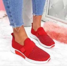 Slip-on Shoes With Orthopedic Sole Womens Fashion Sneakers Platform Sneaker For Women Walking Shoes (Color: Red, size: 40)