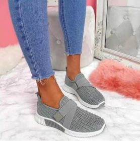 Slip-on Shoes With Orthopedic Sole Womens Fashion Sneakers Platform Sneaker For Women Walking Shoes (Color: Gray, size: 39)