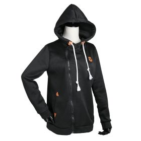 Women's Full Zip-up Brushed Inner Hoodie Sweatshirt (size: L)
